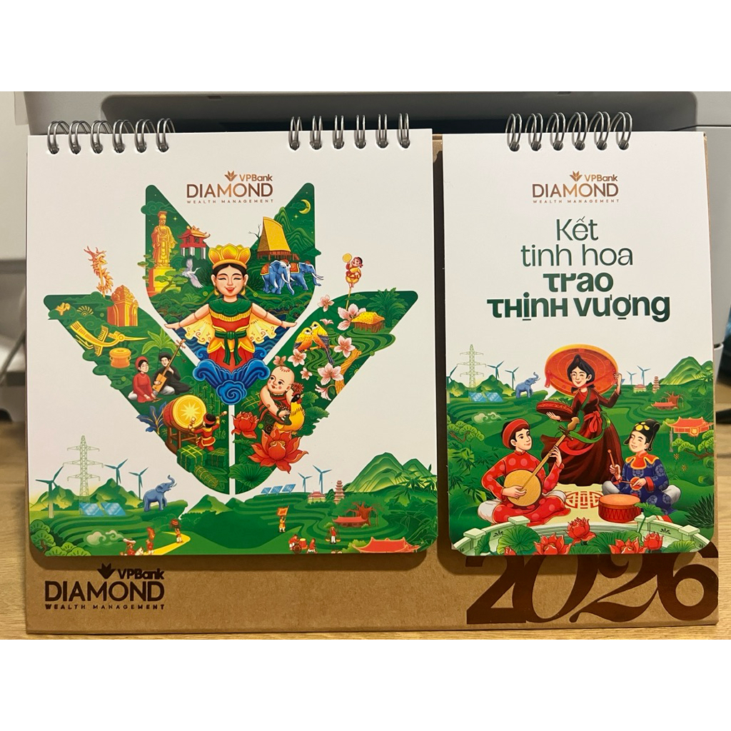 (Sẵn) Lịch Bàn Ngân Hàng🏦 Vietcombank/ VPBank/ ACB/ HDBank/ TPB Bính Ngọ 2026