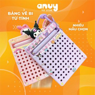 Bảng vẽ nam châm từ tính chấm bi móc khóa Kuromi Melody cao cấp