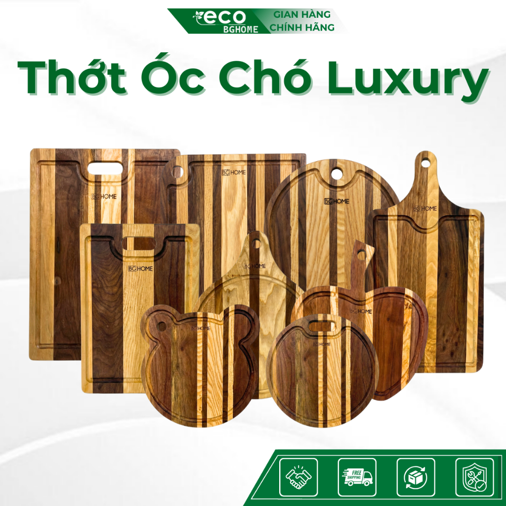 Thớt Gỗ Óc Chó Luxury Đủ Size , Kiểu Dáng , Dùng Để Cắt Thái, Trang Trí, Decor Eco BGHOME