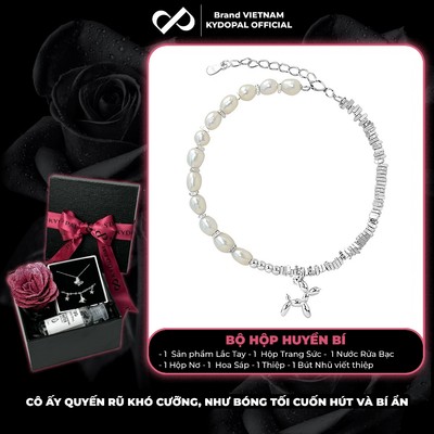 [HCM Hỏa Tốc] Lắc tay bạc nữ KYDOPAL hạt vỡ mix trai nước ngọt treo charm chú cún dễ thương - PAL9C12L25