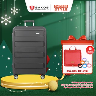  Vali Kéo Nhựa Du Lịch SAKOS PIONERO - Size L  28inch   Ký Gửi  Đại  - Khóa TSA - Nhựa PP 