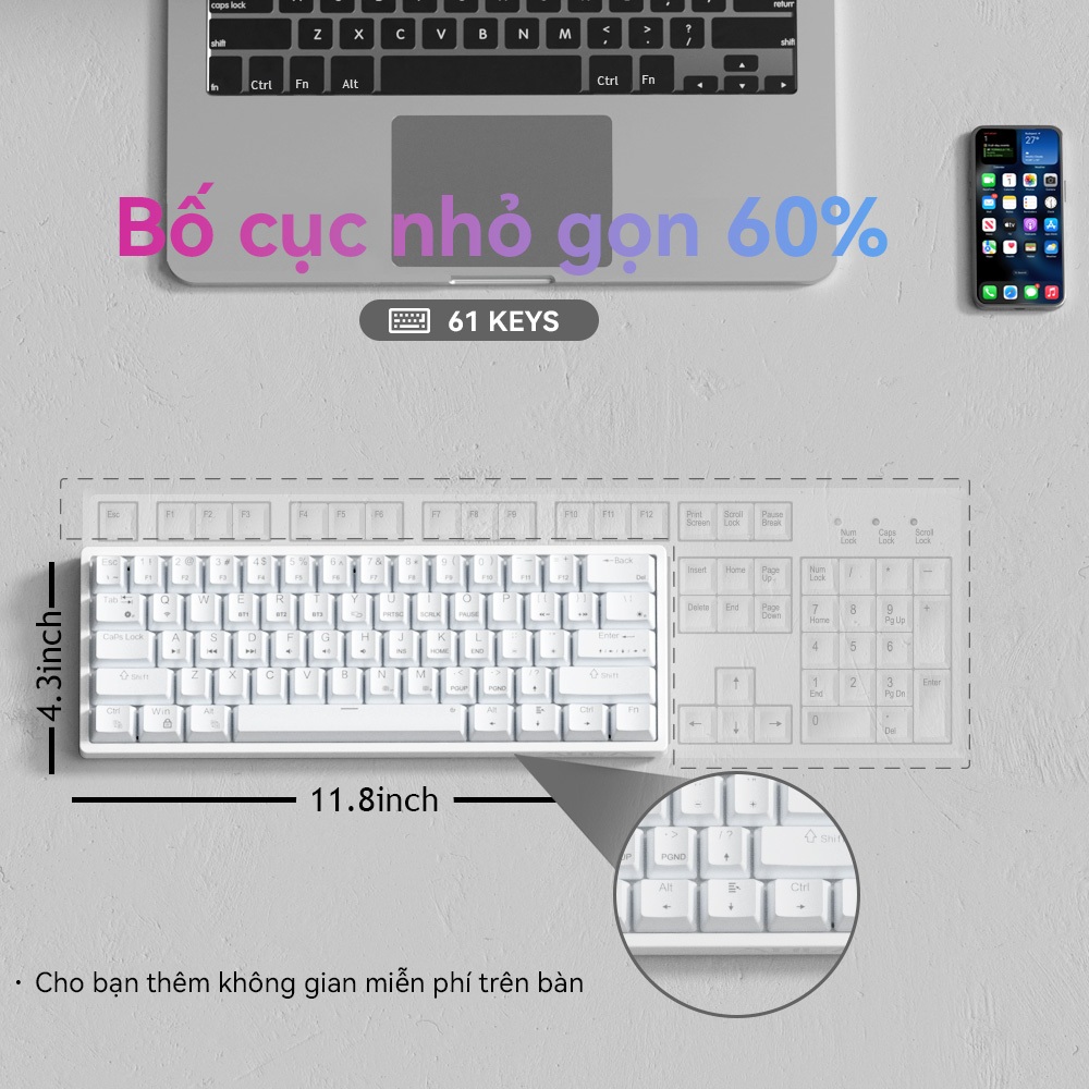AULA F3261 61 phím Bàn phím cơ khí có dây RGB Bàn phím chơi game nhỏ gọn có thể trao đổi nóng Bàn phím đèn LED | BigBuy360 - bigbuy360.vn