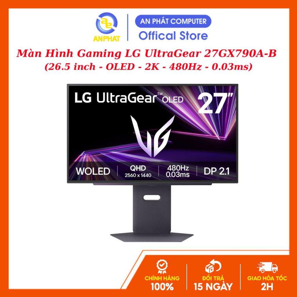 [Bh 24 Tháng] Màn Hình Gaming LG UltraGear 27GX790A-B (26.5 inch - OLED - 2K - 480Hz - 0.03ms)
