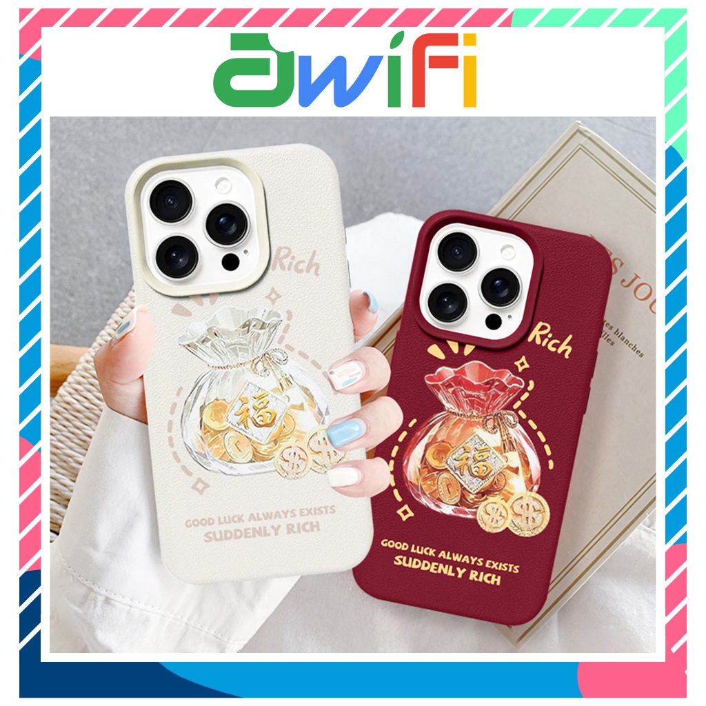 Ốp Lưng Iphone TPU hoa tiết da mềm TẾT túi tiền rich 7/8/plus/x/xs/11/12/13/14/15/16/pro/max/plus/pr