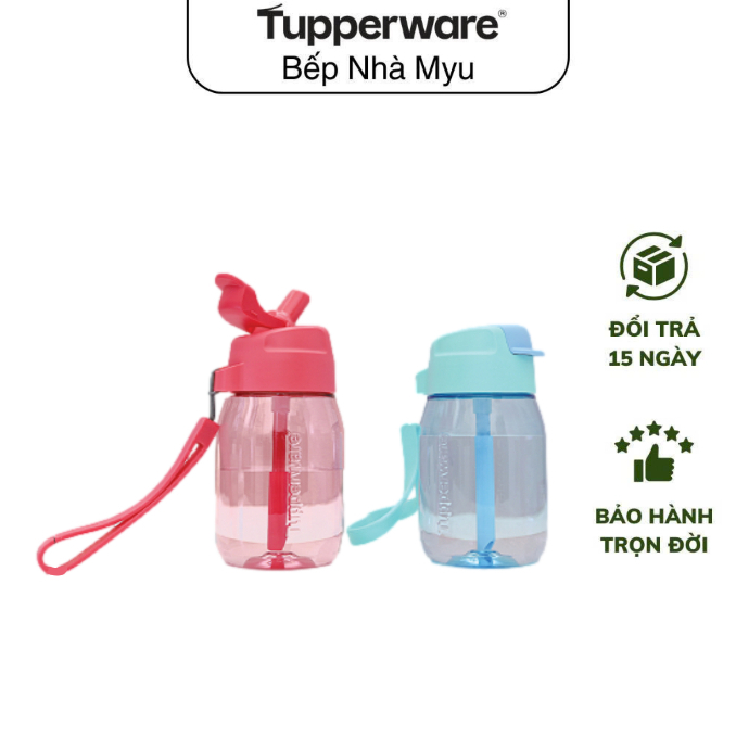 Bình Nước Tupperware Có Ống Hút Mini Lohas with Straw 350ml