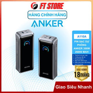 Sạc Dự Phòng Anker Prime A110A 26000mAh 300W Sạc Siêu Nhanh 3 Cổng 2C1A Điều Khiển Qua Ứng Dụng 