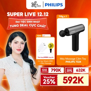   Vo Ha Linh x PHILIPS Máy Massage Cầm Tay PHILIPS 7324+Củ Sạc Nhanh 20W 