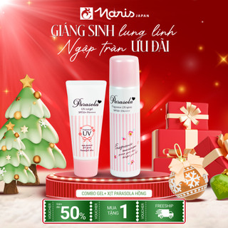  Combo Gel & Xịt chống nắng Quang Phổ Rộng dưỡng sáng da Naris Parasola UV SPF50+ PA++++ 90gr 