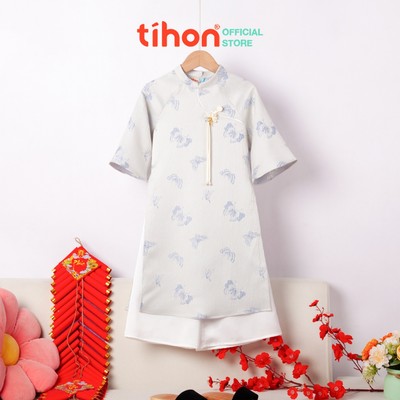 Bộ áo dài cách tân bé gái TIHON cao cấp thiết kế dễ thương cho trẻ từ 11kg đến 44kg SET0744052