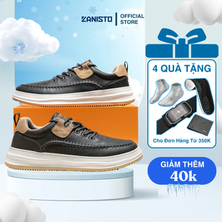  Giày Nam ZANISTO CS940 Màu Đen Da Microfiber Cao Cấp Đi Êm Và Bền Kết Hợp Đế Cao Su Non Tự Nhiên 4cm 