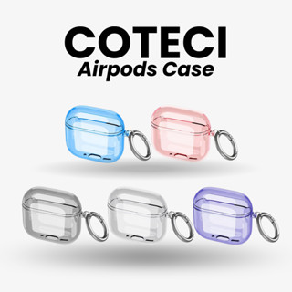  Vỏ Ốp Airpods Case Pro 1 2  3   4 COTECI Crystal Trong Suốt Chống Bám Bụi Bẩn Bảo Vệ Hộp Sạc Tai Nghe Kèm Dây Đeo 