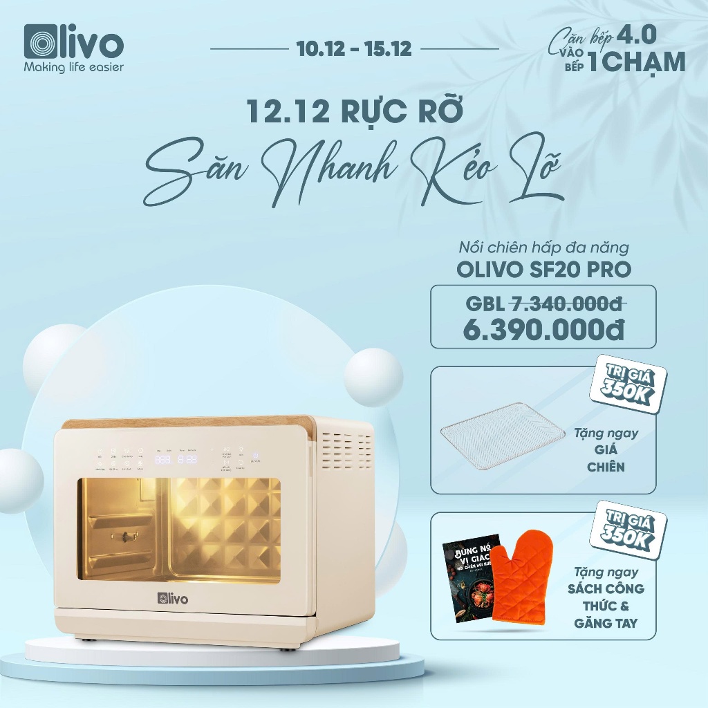 NỒI CHIÊN HẤP OLIVO SF20 PRO