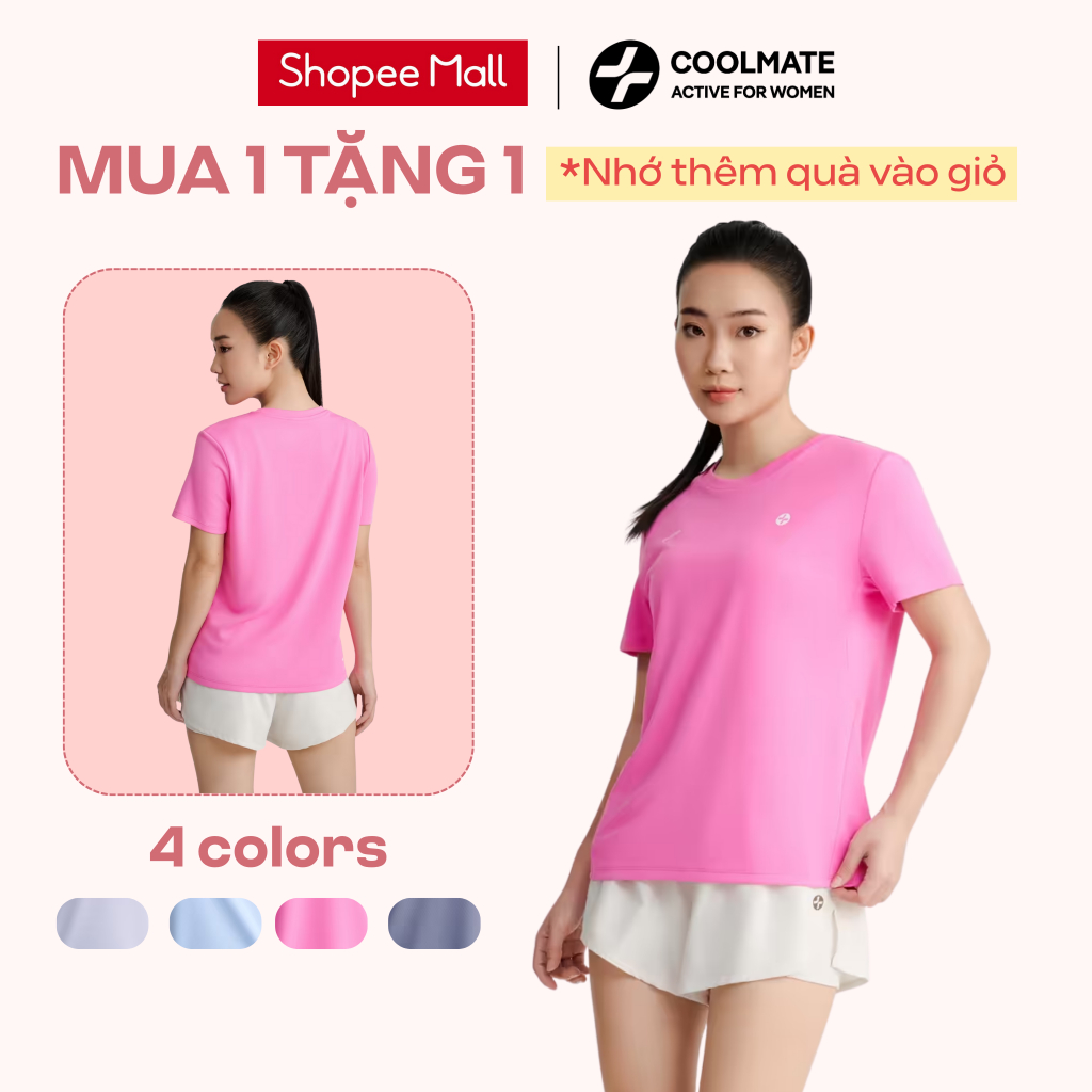 [MUA 1 TẶNG 1] Áo Tshirt thể thao nữ Coolmate basic thoáng khí dễ dàng vận động - Coolmate Active Fo