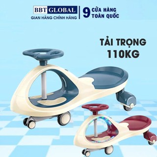 Xe lắc cao cấp bánh cao su, có đèn và nhạc BBT GLOBAL SW004