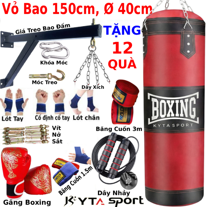 Vỏ bao cát đấm bốc boxing tại nhà dài 150cm 120cm 100cm 50cm vỏ bao đấm boxing treo người lớn trẻ em