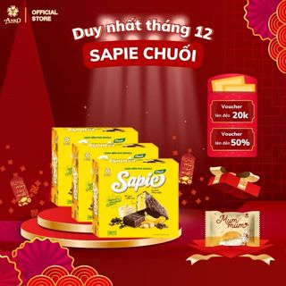  Combo 3 Hộp Bánh Mềm Phủ Socola Sapie Chuối 12 Chiếc Hộp  240g  – Ăn Vặt Ngon Miệng 