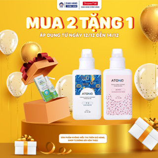 Nước giặt, nước xả thuần chay ATONO2, nước giặt xả quần áo trẻ em thành phần 100% tự nhiên, pH trung tính, an toàn