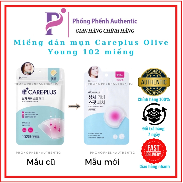 Miếng dán mụn Careplus Olive Young 102 miếng