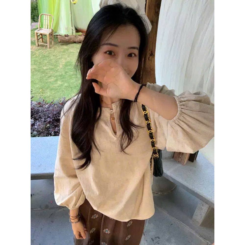 𝗔𝗻𝗱𝘆  - Áo Linen cổ tròn BEELY