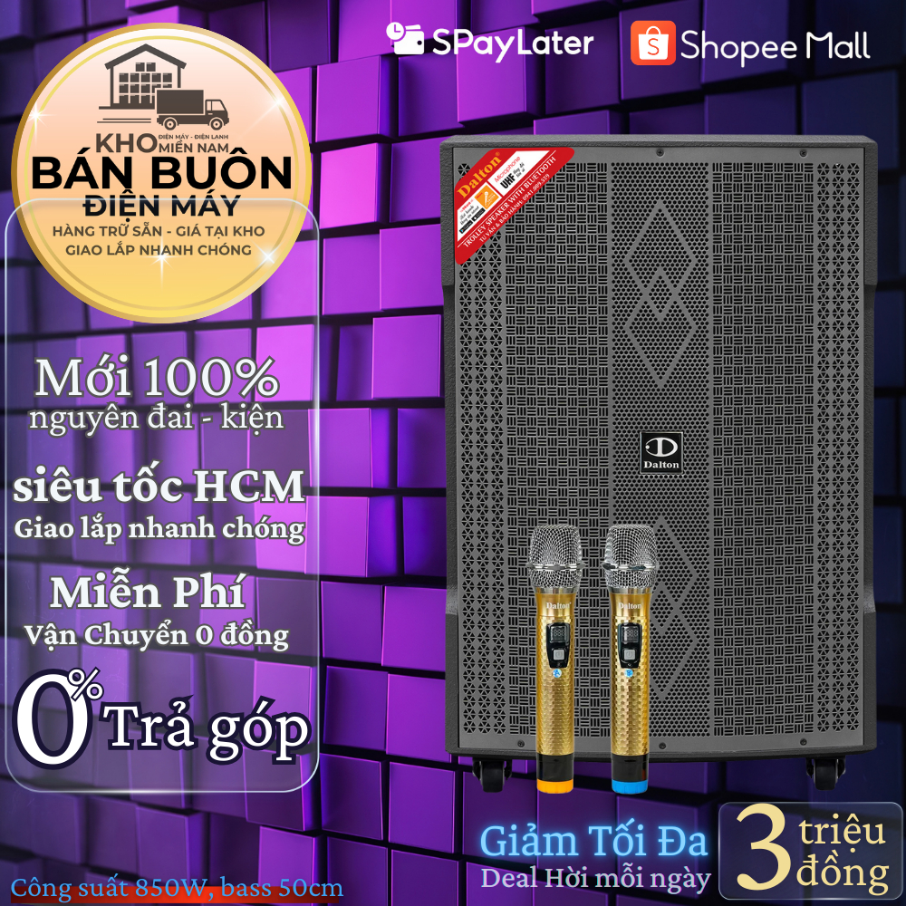 Loa Kéo Karaoke Dalton TS-18G800XP Bass 5 Tấc (18 inch) Công Suất 850W | Tặng 2 Micro | Chính Hãng