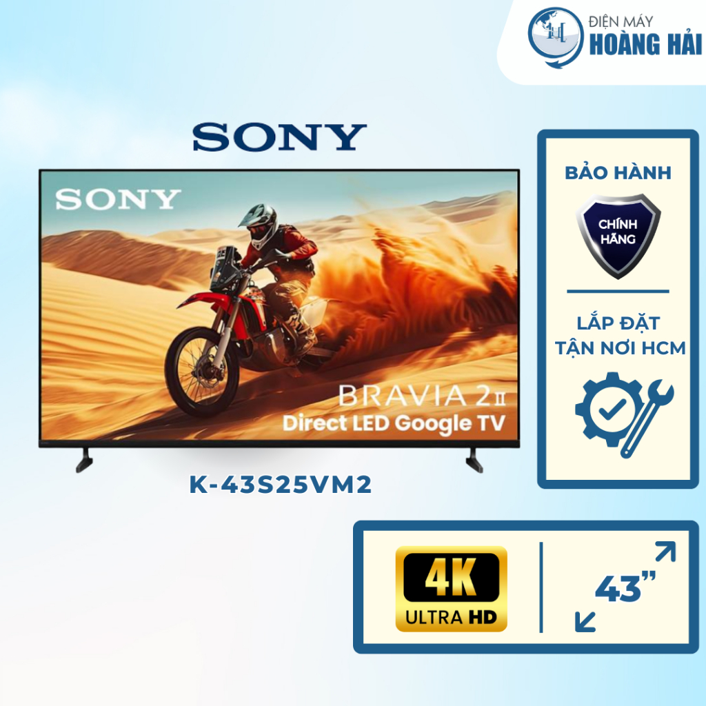 K-43S25VM2 | Sony Google TV 4K LED NỀN BRAVIA 2 II 43 inch K-43S25VM2