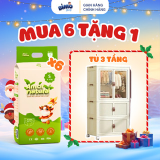   6A   TẶNG TỦ 3 TẦNG  Combo 6 Bịch Tã  Bỉm AMOR NATURAL VIỆT NAM Thoáng Khí Mỏng Nhẹ Đủ Size NB68 - 4XL 