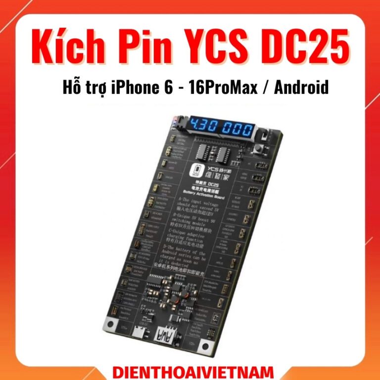 Kích Pin YCS-DC25 hỗ trợ iPhone 6-16PM và các mã Android