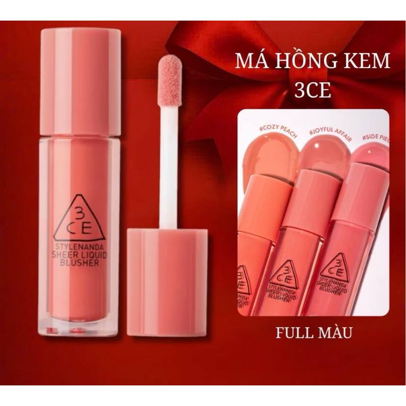 Má Hồng Kem 3CE VELVET LIQUID BLUSHER SO ALIVE CLASSIC MOOD VIENNA ROSE LIKE THAT RIDE FOR ME 3.4gCH