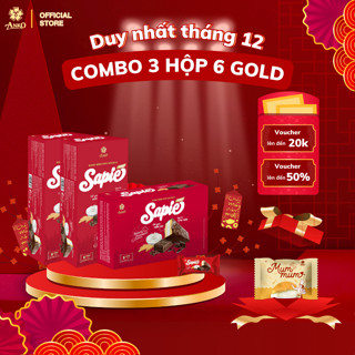  Combo 3 Hộp Bánh Mềm Phủ Socola Sapie Gold 6 chiếc  hộp  120g  