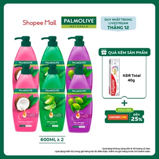   Livestream  Bộ 2 Dầu gội Palmolive kèm kèm xả 2 trong 1 chiết xuất thiên nhiên 600ml 
