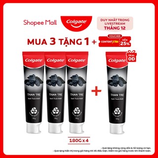   Livestream  Bộ 3 Kem đánh răng Colgate thiên nhiên Than tre Hàn Quốc khử mùi diệt khuẩn 180g 