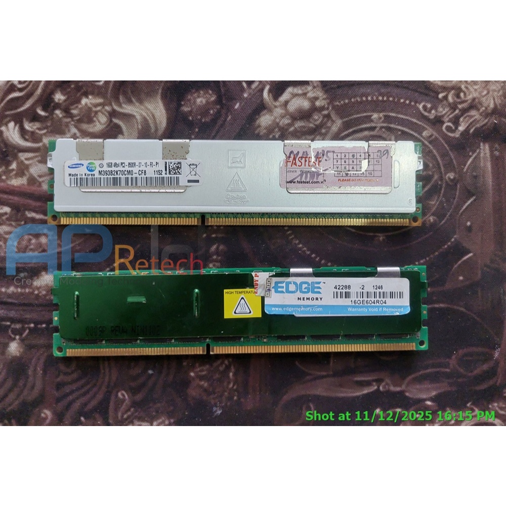 RAM 16GB DDR3 ECC Registered Bus 1066 PC3-8500R có tản thép đi kèm - Chuyên dùng cho Main Server X58