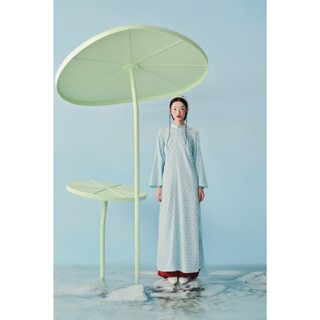  Áo dài dáng suông chấm bi basic trẻ trung Vi Vũ phù hợp mang dịp lễ tết  Không kèm quần  