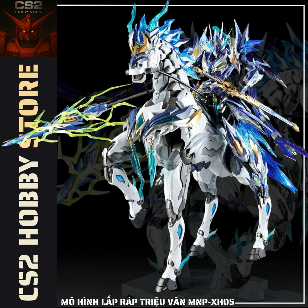 (Sẵn Hàng) Mô hình lắp ráp 1/100 MNP-XH05 Triệu Vân Zhao Yun - Motor Nuclear ( có ngựa )