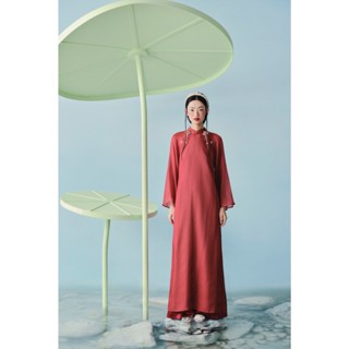  Áo dài dáng suông đính cườm hoa dễ thương Đan Duyên phù hợp mang lễ tết  Không kèm quần  