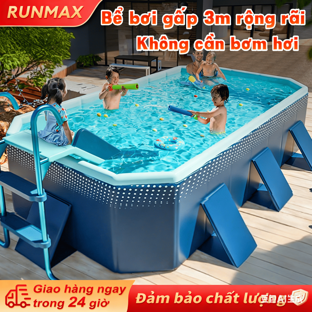 Bể bơi gấp gọn,Hộp đựng đồ chơi,An toàn,Chắc chắn,Hồ bơi cho bé kích thước lớn,Gấp không chiếm không gian