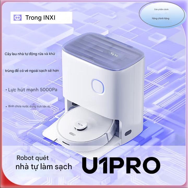 Robot hút bụi lau nhà INXNI U1 PRO tự giặt, sấy khô giẻ, khử khuẩn ion bạc, bản Quốc Tế