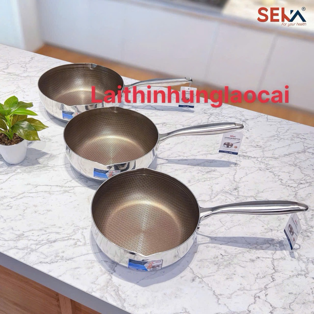 Chảo inox sâu lòng Seka-SK316-chống dính titanium siêu bền