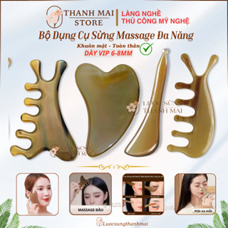 Dụng cụ massage măt, cổ vai gáy bằng sừng giúp nâng cơ chống lão hóa da tạo cảm giác thoải mái