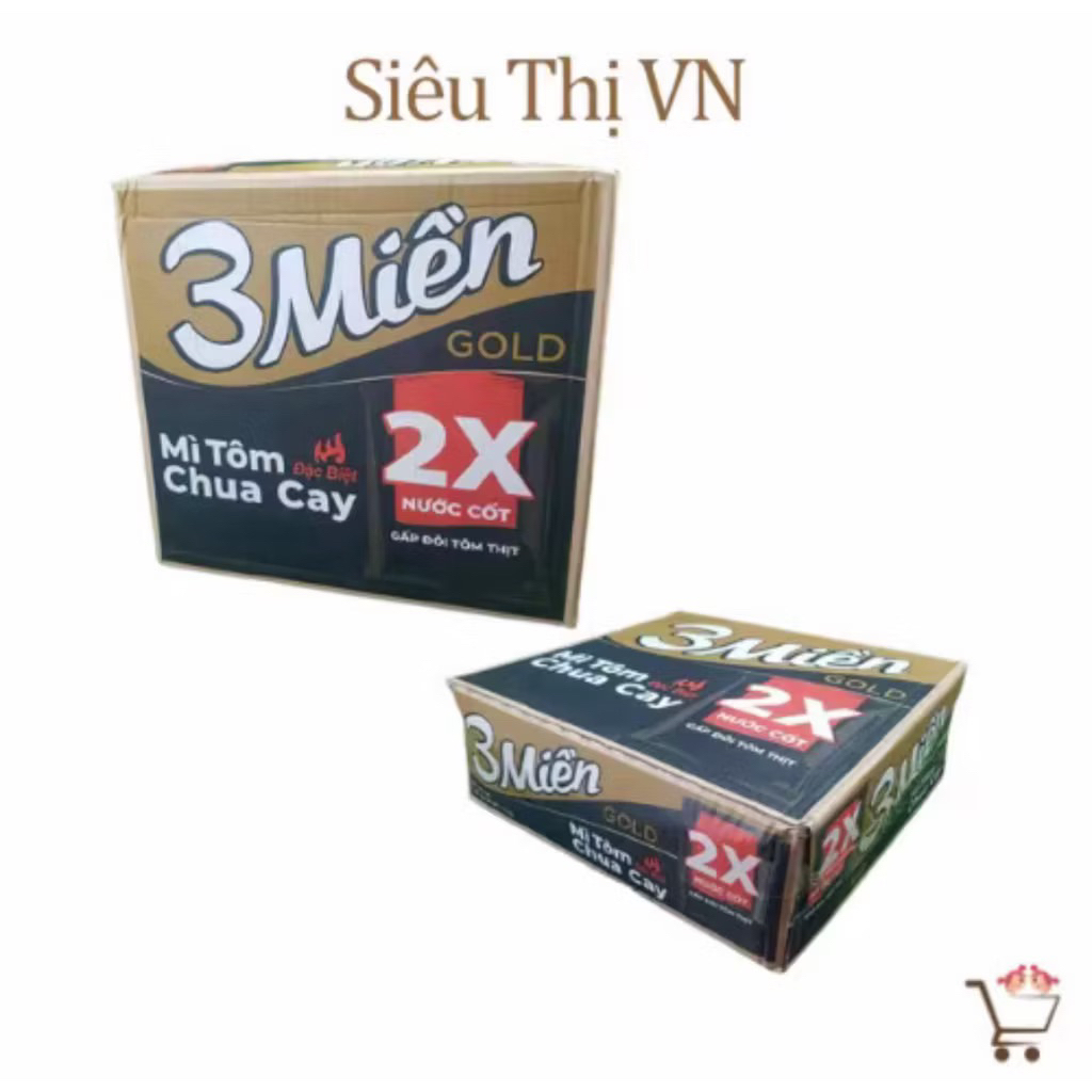 [Chính Hãng] Mì Ba Miền Gold thùng 30gói x 75g DATE MỚI