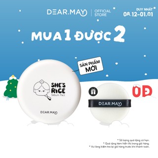   Tặng Bông Mút Thay Thế  Phấn Phủ Dạng Nén Kiềm Dầu Dearmay She's Rice Sebum Pact 12g 