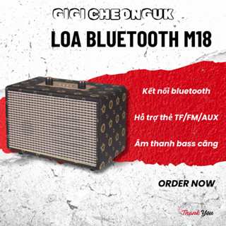 Loa Bluetooth M18 Phiên Bản Mới Độc Đáo, Phong Cách Cổ Điển, Công Suất Lớn, Âm Thanh Bass Siêu Trầm