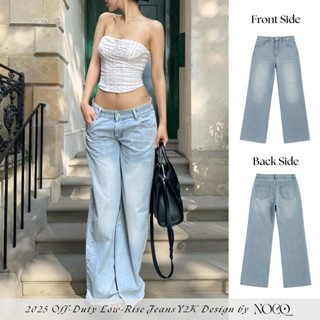  Quần Jean Cạp Trễ Y2K Vibes Âu Mỹ by noco.label Dáng Dài Basic Ống Suông Đáy Ngắn Thấp  Sẵn ảnh thật  