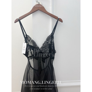 V006 Váy Ngủ 2 Dây Sexy Voan Mềm Mại, Đầm Phối Ren Gợi Cảm Cột Nơ Sau Sexy Mơ Màng