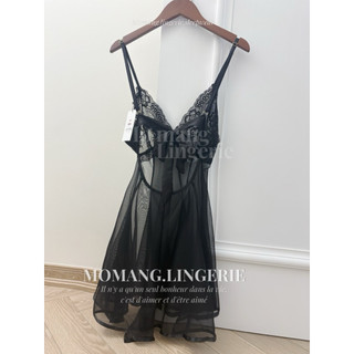 V006 Váy Ngủ 2 Dây Sexy Voan Mềm Mại, Đầm Phối Ren Gợi Cảm Cột Nơ Sau Sexy Mơ Màng