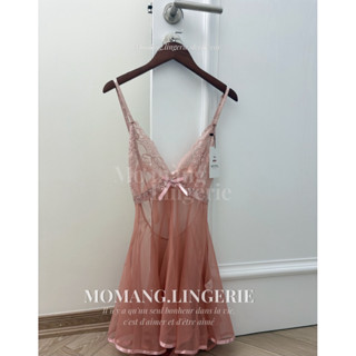  V006 Váy Ngủ 2 Dây Sexy Voan Mềm Mại Đầm Phối Ren Gợi Cảm Cột Nơ Sau Sexy Mơ Màng 