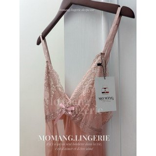 V006 Váy Ngủ 2 Dây Sexy Voan Mềm Mại, Đầm Phối Ren Gợi Cảm Cột Nơ Sau Sexy Mơ Màng