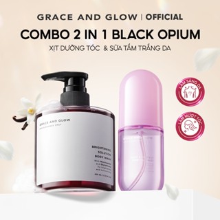  Combo 2 sữa tắm và xịt dưỡng tóc Grace and Glow hỗ trợ hương thơm lâu dài 400ml + 100ml 