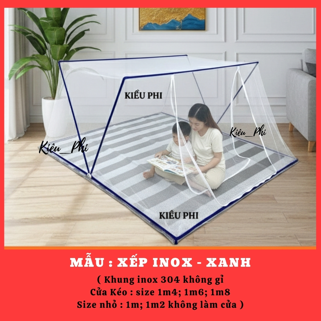 Màn chụp tự bung xếp gấp gọn chống muỗi - mùng gấp thông minh, màn ngủ gia đình cao cấp Kiều Phi