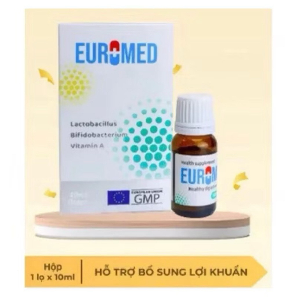 Men vi sinh EUROMED bổ sung lợi khuẩn và vitamin A, hỗ trợ tiêu hóa, tăng đề kháng và thị lực cho bé